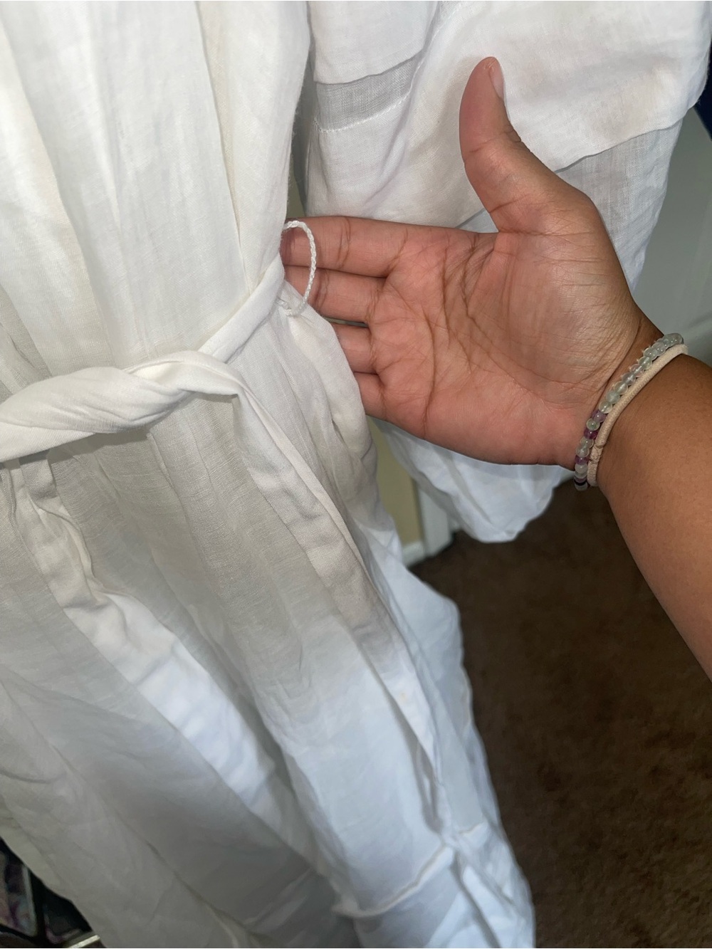 Banana Republic White Maxi Dress with Square Neck and Puff Sleeves - Picture 5 of 10
